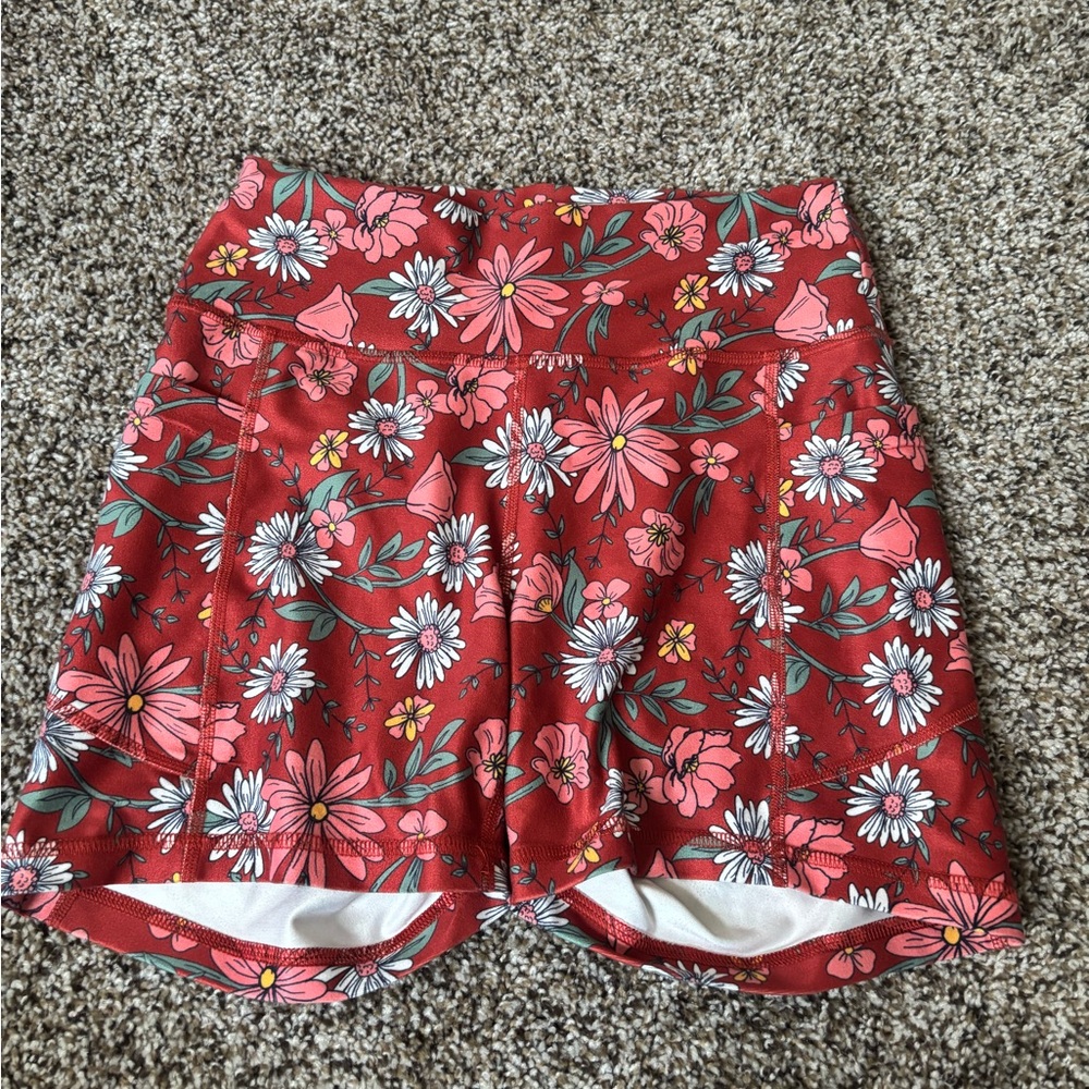 Gilly Hicks Red Floral Athletic Shorts